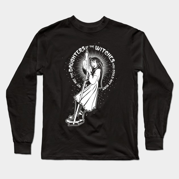 Daughter of Witches (white) Long Sleeve T-Shirt by BeCreativeHere